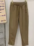 Women's Plain Ankle Pants Elastic Waist Pant Casual Spring/Fall Trousers