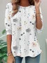 Women's Floral Long Sleeve Tee T-shirt Crew Neck Casual Spring/Fall Top