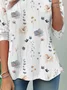 Women's Floral Long Sleeve Tee T-shirt Crew Neck Casual Spring/Fall Top
