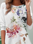 Women's Floral Long Sleeve Tee T-shirt Crew Neck Casual Spring/Fall Top