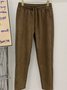 Women's Plain Ankle Pants Elastic Waist Pant Casual Spring/Fall Trousers