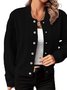 Women Spring/Fall Outerwear Casual Zipper Plain Long Sleeve Jacket