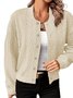 Women Spring/Fall Outerwear Casual Zipper Plain Long Sleeve Jacket