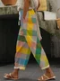 Women's Plaid Long Pant Casual Spring/Fall Trousers