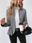 Women's Spring/Fall Outerwear Casual Zipper Plain Long Sleeve Jacket