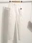Women's Elastic Waist H-Line Straight Pants Daily Going Out Pants Casual Pocket Stitching Cotton Plain Spring/Fall Pants