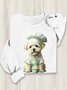Women's Dog Crew Neck Casual Spring/Fall Long Sleeve Sweatshirt