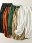 Women's Trousers Daily Going Out Casual Cotton Plain Spring/Fall Pants