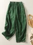 Women's Trousers Daily Going Out Casual Cotton Plain Spring/Fall Pants
