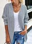Women's Casual Winter Plain Wool/Knitting Cardigan