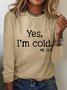 Women's Long Sleeve Blouse Spring/Fall Text Letters Crew Neck Daily Going Out Casual Top