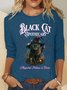 Women's Long Sleeve Blouse Spring/Fall Halloween Jersey Crew Neck Daily Going Out Casual Top