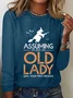 Women's Long Sleeve Tee T-shirt Spring/Fall Halloween Cotton-Blend Crew Neck Daily Going Out Casual Top