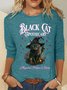 Women's Long Sleeve Blouse Spring/Fall Halloween Jersey Crew Neck Daily Going Out Casual Top