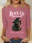 Women's Long Sleeve Blouse Spring/Fall Halloween Jersey Crew Neck Daily Going Out Casual Top
