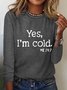 Women's Long Sleeve Blouse Spring/Fall Text Letters Crew Neck Daily Going Out Casual Top