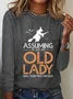 Women's Long Sleeve Tee T-shirt Spring/Fall Halloween Cotton-Blend Crew Neck Daily Going Out Casual Top