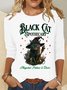 Women's Long Sleeve Blouse Spring/Fall Halloween Jersey Crew Neck Daily Going Out Casual Top