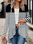 Women's Spring/Fall Outerwear Casual Striped Long Sleeve Jacket
