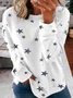 Women's Crew Neck Star Casual Spring/Fall Long Sleeve Sweatshirt