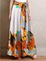 Women's Floral Long Pant Casual Spring/Fall Trousers