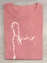 Women's Cat Short Sleeve Tee T-shirt Crew Neck Casual Summer Top