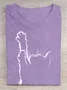 Women's Cat Short Sleeve Tee T-shirt Crew Neck Casual Summer Top