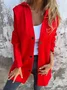 Women's Spring/Fall Outerwear Casual Plain Long Sleeve Hoodie Jacket