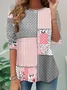 Women's Long Sleeve Tee T-shirt Spring/Fall Geometric Jersey Crew Neck Daily Going Out Casual Top
