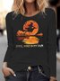 Women's Long Sleeve Blouse Spring/Fall Halloween Printing Jersey Crew Neck Daily Going Out Vintage Top