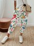 Women's Trousers Straight Pants Daily Going Out Casual Floral Spring/Fall Pants