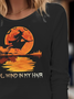 Women's Long Sleeve Blouse Spring/Fall Halloween Printing Jersey Crew Neck Daily Going Out Vintage Top