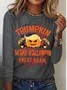 Women's Long Sleeve Tee T-shirt Spring/Fall Halloween Cotton Crew Neck Daily Going Out Casual Top