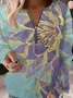 Women's Crew Neck Floral Casual Spring/Fall Long Sleeve Sweatshirt
