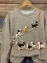 Women's Crew Neck Animal Casual Spring/Fall Long Sleeve Sweatshirt