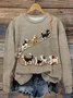 Women's Crew Neck Animal Casual Spring/Fall Long Sleeve Sweatshirt