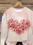 Women's Crew Neck Abstract Casual Spring/Fall Long Sleeve Sweatshirt