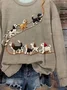 Women's Crew Neck Animal Casual Spring/Fall Long Sleeve Sweatshirt