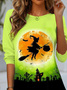 Women's Long Sleeve Tee T-shirt Spring/Fall Halloween Jersey Crew Neck Daily Going Out Casual Top