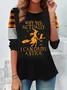 Women's Long Sleeve Tee T-shirt Spring/Fall Halloween Printing Jersey Crew Neck Daily Going Out Vintage Top