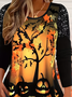 Women's Long Sleeve Tee T-shirt Spring/Fall Halloween Jersey Crew Neck Daily Going Out Casual Top