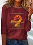 Women's Long Sleeve Tee T-shirt Spring/Fall Halloween Cotton Crew Neck Daily Going Out Casual Top