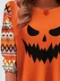 Women's Long Sleeve Tee T-shirt Spring/Fall Halloween Printing Jersey Crew Neck Daily Going Out Vintage Top