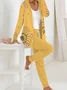 Women's Floral Two-Piece Set Daily Long Sleeve Casual Spring/Fall Coat With Pants Matching Set