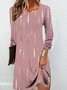 Women's Long Sleeve Spring/Fall Geometric Jersey Dress Crew Neck Daily Going Out Casual Mini H-Line T-Shirt Dress