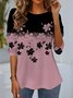 Women's Long Sleeve Tee T-shirt Spring/Fall Floral Jersey Crew Neck Daily Going Out Casual Top