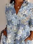 Women's Long Sleeve Shirt Spring/Fall Cashew Flowers Shirt Collar Daily Going Out Casual Top