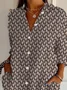 Women's Long Sleeve Shirt Spring/Fall Floral Shirt Collar Daily Going Out Casual Top