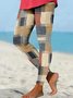 Women's Abstract Plaid Casual All Season Long Leggings