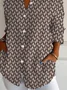 Women's Long Sleeve Shirt Spring/Fall Floral Shirt Collar Daily Going Out Casual Top